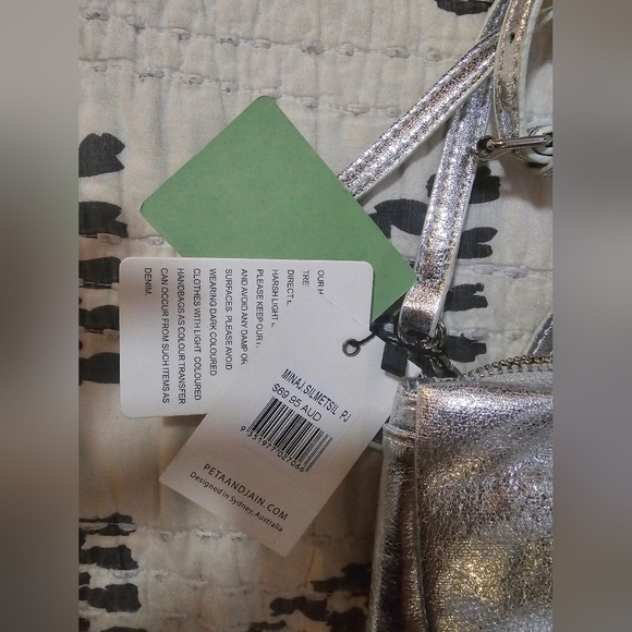 NWT Peter + Jain metallic silver mini crossbody - Picture 5 of 5